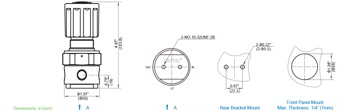 GENTEC R53 Series Tied Diaphragm Regulator